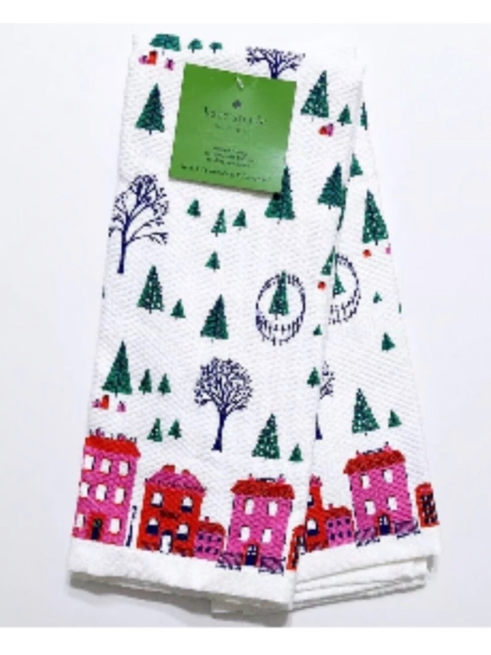 KATE SPADE KITCHEN TOWELS (2) HOUSES TREES NWT